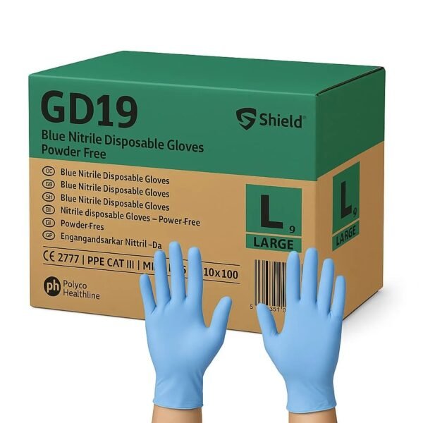 Blue nitrile medical grade gloves- case of 1000