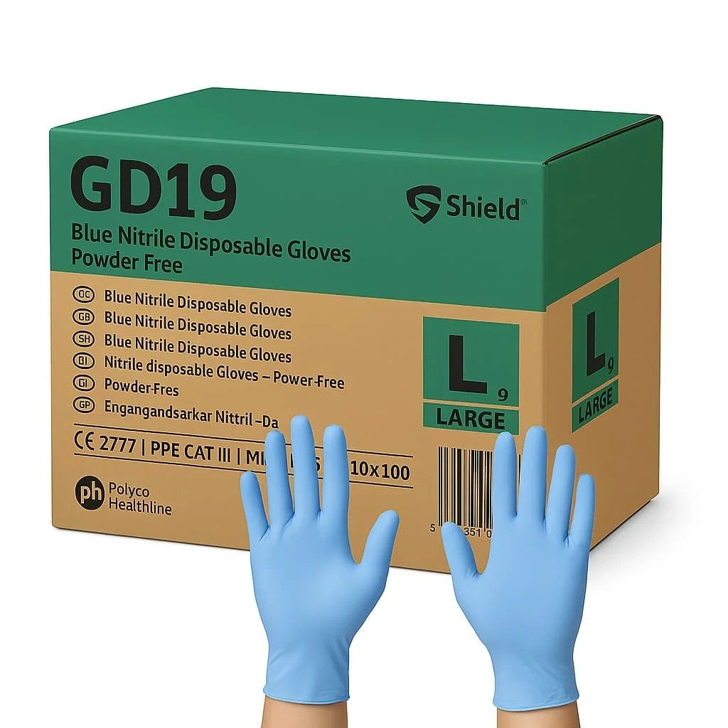 Blue nitrile medical grade gloves- case of 1000