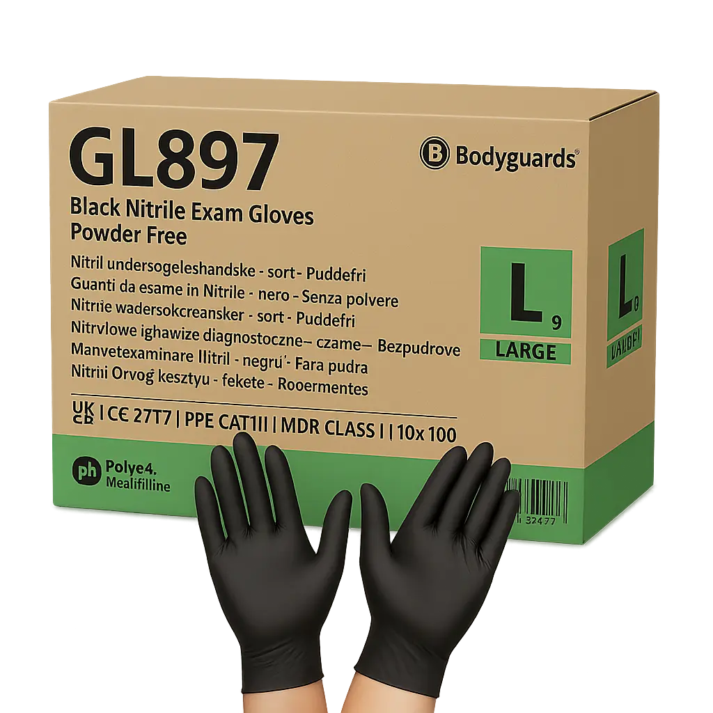 Black Nitrile Medical Grade Disposable Gloves- Case of 1000